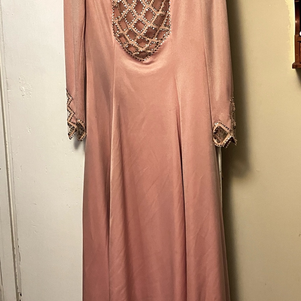 Elegant Pink Long Sleeve Dress